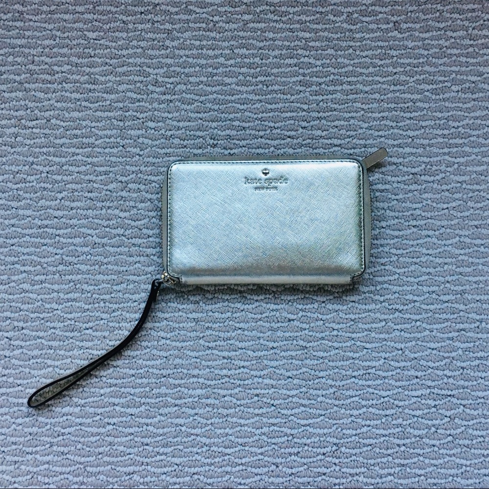 Kate Spade | Gold Saffiano Leather Gold Wristlet